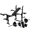 vidaXL Panca da allenamento con rack, set di bilancieri e manubri da 30,5 kg