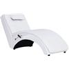 vidaXL Chaise longue da massaggio con cuscino in ecopelle bianca