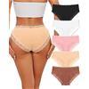 FINETOO 5er Slip da Donna in Cotone con Pizzo Intimo Morbido a Vita Bassa Mutandine Sexy
