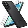 caslord Translucent Matt Back Cover for Samsung Galaxy A56 | Protezione antiurto | Protezione per fotocamera | Resistente alle impronte digitali | PC e TPU | Nero