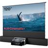 AWOL VISION AWOL Aetherion Max Proiettore Ultra Corta Distanza 4K 3D + Schermo da Pavimento ALR Motorizzato 120" + Supporto Universale per Proiettore UST 120" - Pacchetto Completo