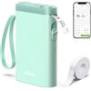 Nelko P21 Stampante per Etichette Portatile, Incluso 1 Rotolo, Verde | Connessione Bluetooth Per Smartphone, con Modelli di Etichette Vari, Organizzazione Domestica e Archiviazione in Ufficio