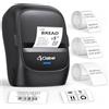 CLABEL 221B Etichettatrice Adesive Portatile Termica Bluetooth con 3 Rotolo | Stampante Etichette Adesive di Terze parti 25-50mm, iOS Android PC, Prezzi Codici a Barre QR Code Ufficio Negozio Scuola