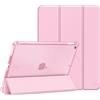 FINTIE Cover per iPad 9a/8a/7a Generazione 10,2 Pollici (2021/2020/2019) | con Portapenne - Sottile Leggero Opaca Trasparente Posteriore Custodia con Auto Sveglia/Sonno, Pink