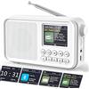 ROCAM Radio Portatile DAB/DAB+/FM con Bluetooth 5.0 & Altoparlante Hi-Fi | 3000mAh Batteria Ricaricabile, 2,4"Display, Doppia Sveglia, 40 DAB/FM Stazioni Preimpostate,12 Lingue,TF Slot per Scheda,Nero