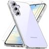 caslord Cover Trasparente ultra-sottile per Samsung Galaxy S25 FE | Anti-ingiallimento | TPU | Resistente agli urti | Resistente ai graffi | Vetro temperato*2