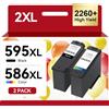 Economink Multipack Cartucce PG-595XL / CL-586XL per Canon 595 586, Fino a 2.260 Pagine - per PIXMA TS7650i TS7640i TS7740i TS7750i TS4150i TS6550i TS7550i