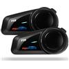 Fodsports FX6 Interfono Moto Coppia, Fino a 6 Motociclisti, Distanza 1 Km, Riduzione Rumore, Audio HD Stereo, Radio FM, Auto Risposta, Controllo Vocale, Universale