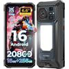 HOTWAV W11 Pro Rugged Smartphone Android 16 Telefono Indistruttibile | 16GB+256GB/1TB TF Cellulare Robusto, 20800mAh 6.6" 60Hz 64MP+16MP, Gemini AI, NFC/Face ID/OTG/GPS/Dual SIM 4G