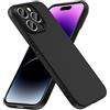 caslord Cover per iPhone 14 Pro Max TPU morbido antiscivolo | Sembra una custodia in silicone | Protezione dalle macchie | Resistente ai graffi | Nero