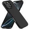 caslord Cover per iPhone 16 Pro TPU morbido antiscivolo | Sembra una custodia in silicone | Protezione dalle macchie | Resistente ai graffi | Nero