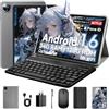 MENTUME Tablet 10 Pollici, Tablet Android 16 con Cover, Mouse & Tastiera, Octa-Core, 34 GB RAM + 128 GB ROM+ 1 TB TF, Display IPS HD 1280x800, Fotocamera Doppia, 7000 mAh, WiFi 6, Widevine L1, GPS (Grigio)