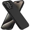 caslord Cover per iPhone 15 Pro Max TPU morbido antiscivolo | Sembra una custodia in silicone | Protezione dalle macchie | Resistente ai graffi | Nero