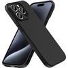 caslord Cover per iPhone 15 Pro TPU morbido antiscivolo | Sembra una custodia in silicone | Protezione dalle macchie | Resistente ai graffi | Nero