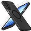 iVoler Cover Magnetica per Samsung Galaxy A18/A17 4G/5G, 2 Pezzi Pellicola | Opaca Nero, Compatibile Con MagSafe, Protezione Anticaduta Di Livello Militare, Custodia Traslucida Opaca, Sottile Antiurto