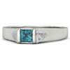Artik Jewels Naturale London Topazio Blu Con 14K Oro Bianco Placcato Argento Anello da Donna