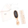 Tek Kit Spazzola Mini & Pettine in Legno - kit travel con custodia cotone naturale
