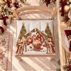 PETTI Artigiani Italiani - Cuscini per Sedia Natalizi Jesus 02, Set da 6, 40x40 cm, Microfibra con Laccetti, Made in Italy