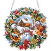 MOTGOM 5D Diamond Painting Pendente Ciondolo Kit Pupazzo di Neve Natalizio, Pittura Diamante per Acchiappaluce, Diamond Painting Artigianale Per la Decorazione della Parete di Casa