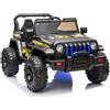 LEAN CARS Macchinina elettrica per bambini CH9956 con luci LED e telecomando, colore nero