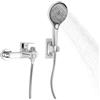 Bdneygtyr Rubinetto da parete per vasca da bagno con doccetta, set miscelatore | Montaggio a parete per risparmiare spazio, tubo flessibile da 1,5 m