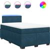 vidaXL Letto a molle con materasso blu 120x190 cm in velluto
