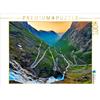 CALVENDO Puzzle La strada del passo di Trollstigen con undici tornanti | 1000 pezzi dimensioni del puzzle 64x48cm Foto puzzle per le ore felici
