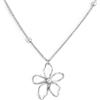 MARLU' COLLANA FIORE CON PERLA CENTRALE - ARGENTO/ACCIAIO