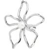 MARLU' MONO ORECCHINO A LOBO FIORE CON PERLA CENTRALE - ARGENTO/ACCIAIO