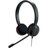 Jabra Evolve 20 UC Stereo Auricolare Cablato A Padiglione Ufficio USB tipo A Nero