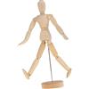 Abaodam Manichino in Legno Giunti Mobili per Disegno Artistico, Modello 3D Versatile, Decorazione per Ragazzo Ragazza e Casa, Base Stabile e Design Beige