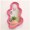 TEIPAI Specchio ondulato decorativo da parete per soggiorno, specchio asimmetrico da parete per decorazione camera da letto femminile, vassoio decorativo in velluto al tatto, decorazione per la casa