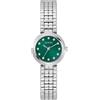 Guess Orologio da polso donna GW0930L1 Clara, 28 mm, in acciaio inox argento, quadrante verde, al quarzo, vetro minerale, 3 ATM, zirconia cubica 14 mm
