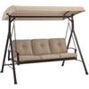 EuroGarden Dondolo da giardino 3 posti eurogarden in acciaio e textilene beige 210x112x180 cm