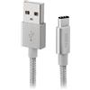 SBS Cavo Dati E Ricarica In Nylon 1.5 M - Connettori USB A USB-C