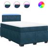vidaXL Letto a molle con materasso blu 120x190 cm in velluto