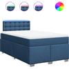 vidaXL Letto a molle con materasso blu 120x190 cm in tessuto