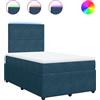 vidaXL Letto a molle con materasso blu 120x190 cm in velluto