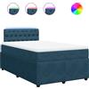 vidaXL Letto a molle con materasso blu 120x190 cm in velluto
