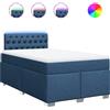 vidaXL Letto a molle con materasso blu 120x190 cm in tessuto