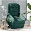 vidaXL Poltrona per massaggi con ausilio per l'assistenza in piedi in tessuto verde scuro