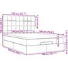 vidaXL Ottomana con materasso e LED in tessuto marrone scuro 140x190 cm