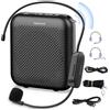 Merkloos Amplificatore PA portatile - Microfono wireless - 15 W - Microfono a filo incluso - Batteria 5200 mAh - Bluetooth 5.1 - Per aule e presentazioni