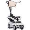 AIYAPLAY Macchina Primi Passi Cavalcabile per Bambini 1-3 Anni Licenza Mercedes-Benz, Barriera a 360°, Volante, Bianco | Aosom Italy