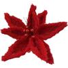 MERCURY S.P.A. Fiore Natalizio Rosso 30 cm in Tessuto, Decorazione per Albero di Natale e Allestimenti