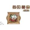 DUE ESSE CHRISTMAS S.R.L. Vassoio, plastica 30x26, effetto legno decoro natalizio