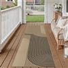 PureCozy Tappeto da Esterno 60x240cm Corridoio Tappeti Cucina Tapette Marrone Nero Lavabile Antiscivolo Impermeabile Carpet Juta Simil Rug Camera da Letto Giardino Campeggio Balcone Carpet