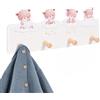 Relaxdays Appendiabiti per Bambini, 4 Ganci, Modello B, Grigio/Marrone | da parete, MDF, pino, cameretta, ingresso