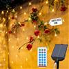 UISEBRT Rete luminosa per esterni, a energia solare, 3 x 2 m, 250 LED, luce solare, luce bianca calda, con 13 modalità e timer, impermeabile, IP44, per esterni, Halloween, decorazione natalizia