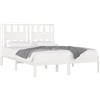 vidaXL Letto in legno massiccio di pino bianco 150x200 cm